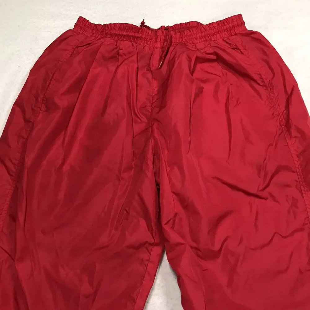 80s NIKE Team Ohio State Track Pants Men L 34x32 Red  Drawstring Mesh Lined vtg